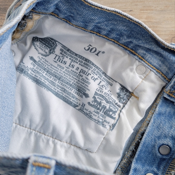 Levis Shorts Size 27 Jean Shorts 14in Waist - Picture 6 of 8